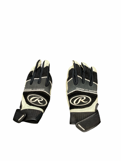 Vist Large View of Product Image Which is Used Rawlings BB/SB Batting Gloves Black S/M