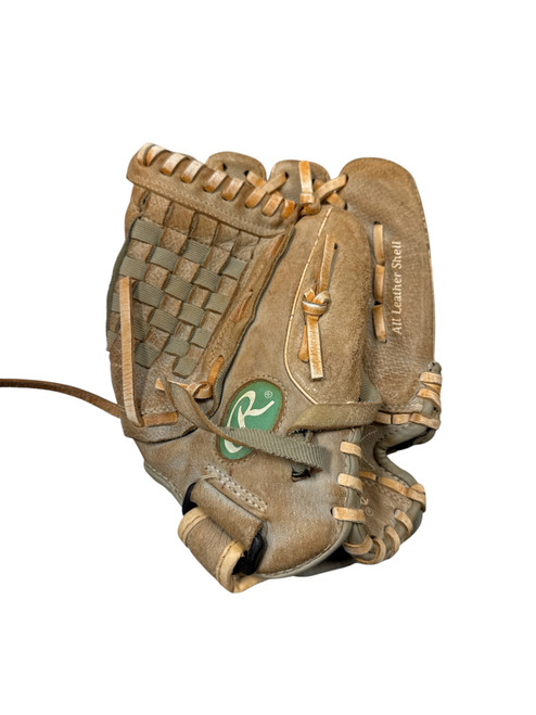 Vist Large View of Product Image Which is Used Rawlings STORM BB/SB Glove RH Throw White 12"