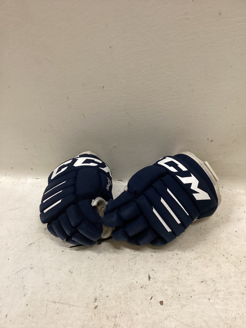 Vist Large View of Product Image Which is Used CCM TACKS 4R2 Junior Gloves Navy Blue 8"