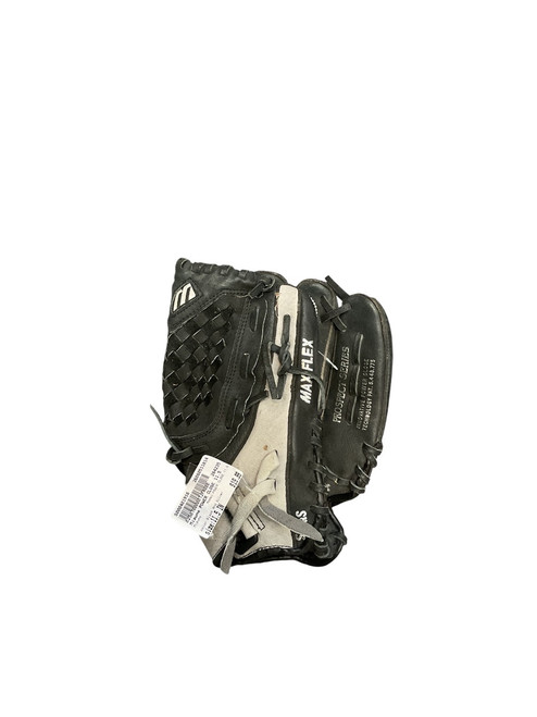 Vist Large View of Product Image Which is Used Mizuno POWER CLOSE 11.5 BB/SB Glove RH Throw Black And Silver 11 1/2"