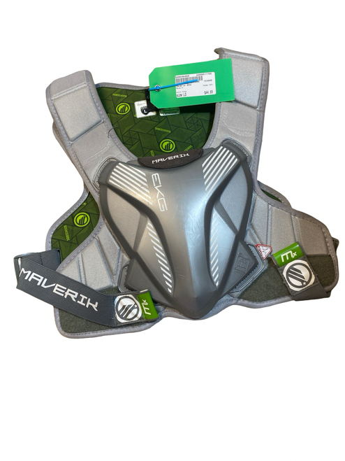 Vist Large View of Product Image Which is Used Maverik EKG Lacrosse Rib Pads Grey LG