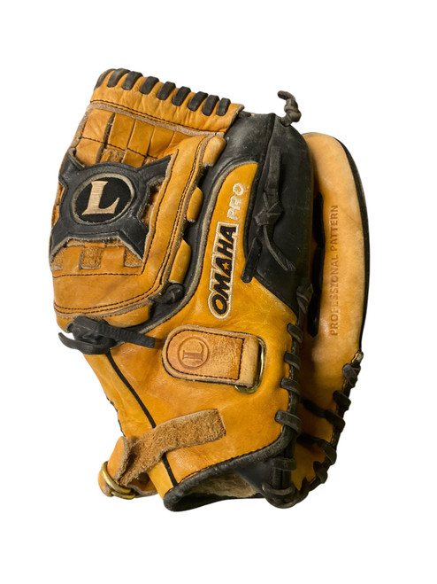 Vist Large View of Product Image Which is Used Louisville Slugger LOUISVILLE SLUGGER TPX OMAHA PRO 12.5IN BB/SB Glove RH Throw Black And Orange 12 1/2"