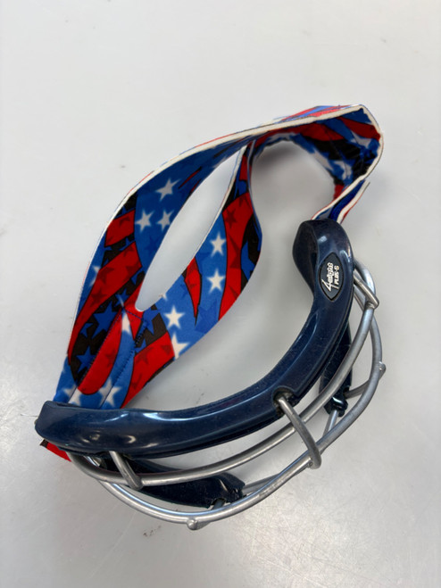 Vist Large View of Product Image Which is Used STX 4SIGHT PLUS S Lacrosse Facial Protect Navy Blue Senior