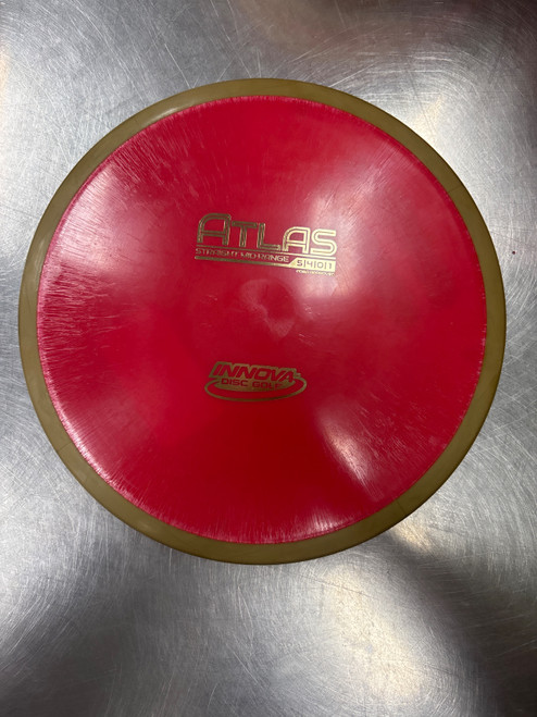 Vist Large View of Product Image Which is Used Innova STAR ATLAS Disc Golf Mid Range Red