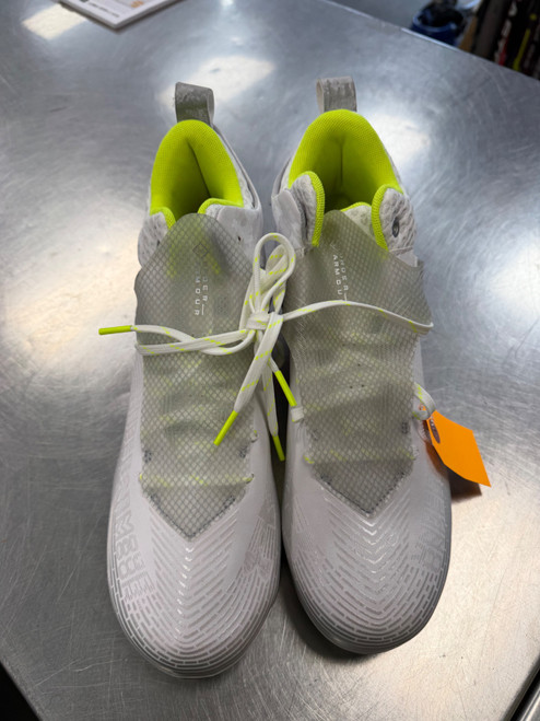 Vist Large View of Product Image Which is Used Under Armour Adult FB Cleats White Senior 11.5