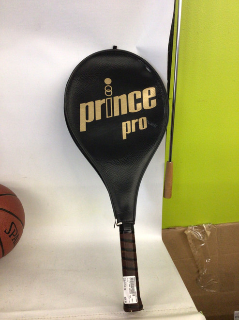Vist Large View of Product Image Which is Used Prince PRO Adult Tennis Racquet Black 4 5/8"