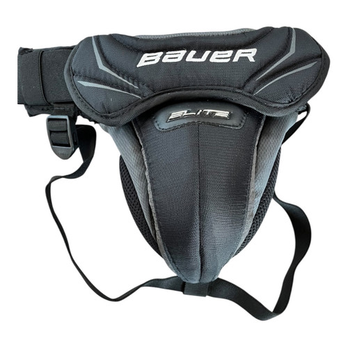 Vist Large View of Product Image Which is Used Bauer Elite GOALIE JOCK JR , Goalie Accessory Black MD