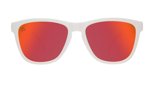 Vist Large View of Product Image Which is Goodr Bucky Vision Sunglasses, White/Red