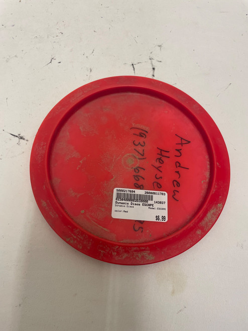 Vist Large View of Product Image Which is Used Dynamic Discs ESCAPE Disc Golf Driver Red