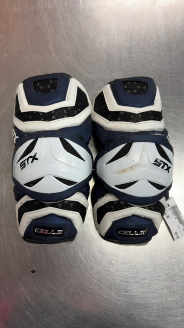 Vist Large View of Product Image Which is Used STX CELL II Lacrosse Arm Pads/Guards White MD