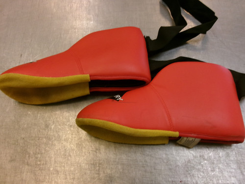 Vist Large View of Product Image Which is Used Century Martial Arts Foot Pads Red LG