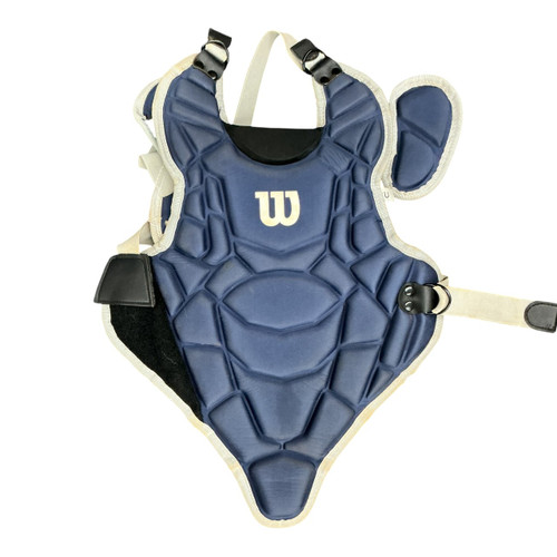 Vist Large View of Product Image Which is Used Wilson EZ GEAR Catchers Chest Protector Navy Blue Youth
