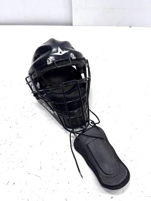 Vist Large View of Product Image Which is Used All Star SIZE 7-7 1/2 Catchers Helmet w/Mask Black Fits all