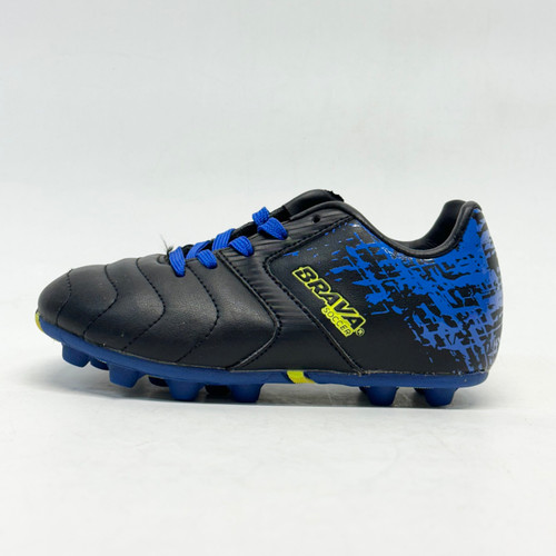 Vist Large View of Product Image Which is Used Brava Soccer Cleats Black And Royal Blue Youth 11.0
