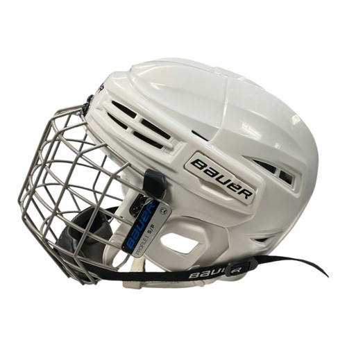 Vist Large View of Product Image Which is Used Bauer IMS 5.0 Helmet Cage Combo White SM