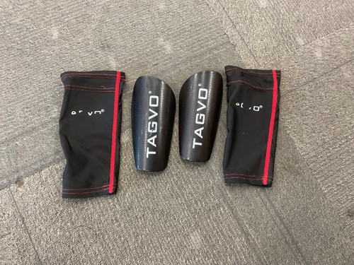 Vist Large View of Product Image Which is Used TAGVO Soccer Shin Guards Junior Black MD