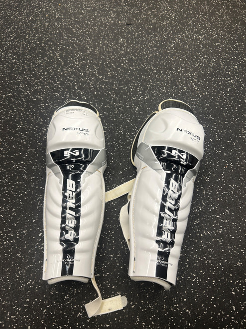 Vist Large View of Product Image Which is Used Bauer NEXUS 400 Senior Shin Guards White 13"