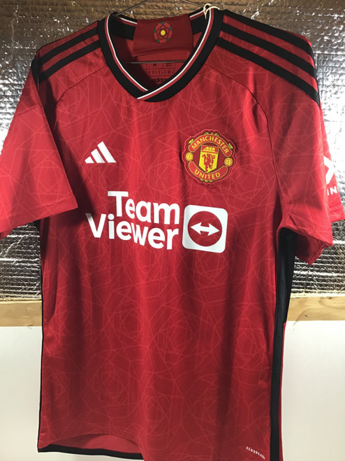 Vist Large View of Product Image Which is NEW Adidas MANCHESTER UNITED RASHFORD Soccer Top Adt Red MD