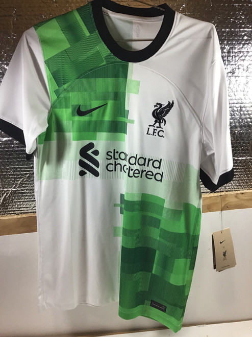 Vist Large View of Product Image Which is NEW Nike LFC SALAH JERSEY Soccer Top Adt White And Green SM