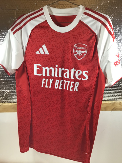Vist Large View of Product Image Which is NEW Adidas ARSENAL SAKA JERSEY Soccer Top Adt Red And White SM