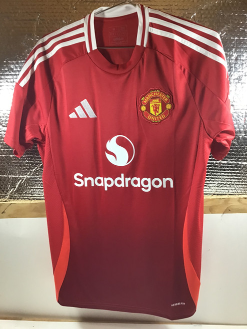 Vist Large View of Product Image Which is NEW Adidas MANCHESTER UNITED RASHFORD JERSEY Soccer Top Adt Red And White MD