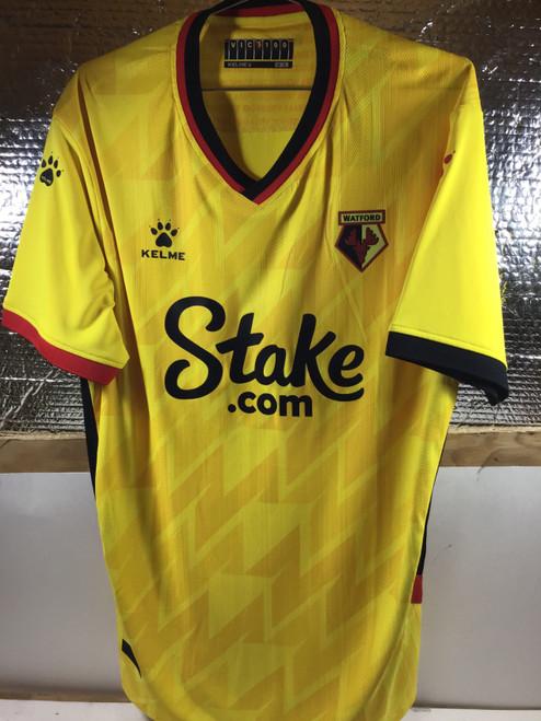Vist Large View of Product Image Which is NEW KELME WATFORD FC JERSEY Soccer Top Adt Yellow XL