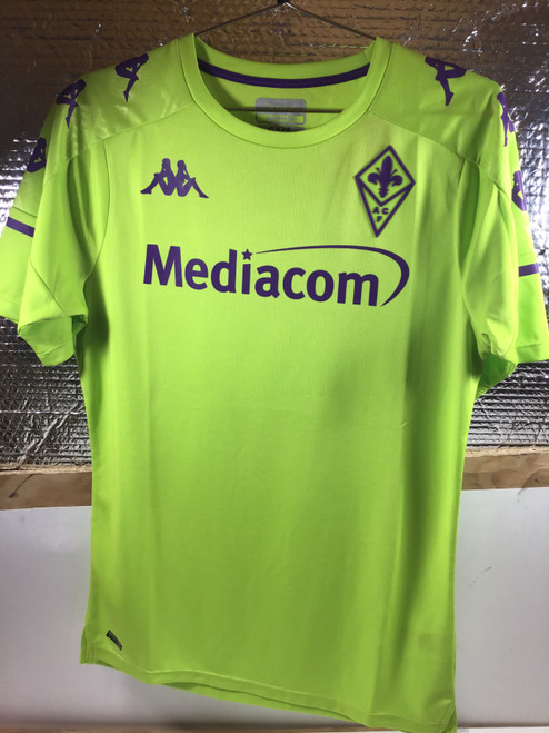 Vist Large View of Product Image Which is NEW KAPPA FIORENTINA JERSEY Soccer Top Adt Neon Green MD