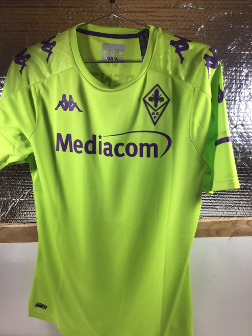 Vist Large View of Product Image Which is NEW KAPPA FIORENTINA JERSEY Soccer Top Adt Neon Green LG