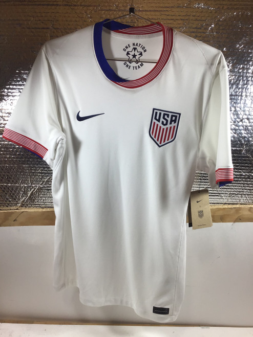 Vist Large View of Product Image Which is NEW Nike USA JERSEY Soccer Top Adt White SM