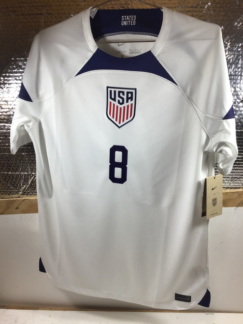 Vist Large View of Product Image Which is NEW Nike USA MCKENNIE JERSEY Soccer Top Adt White MD