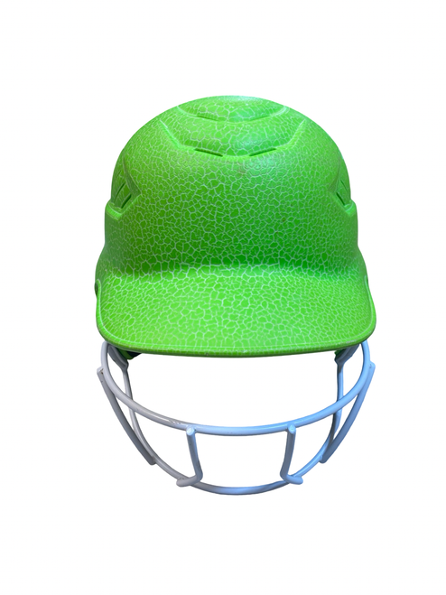 Vist Large View of Product Image Which is Used Rawlings RCFH Batting Helmet w/Mask Green MD