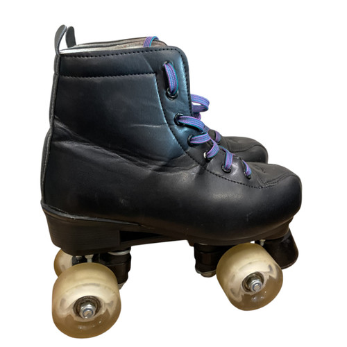 Vist Large View of Product Image Which is Used BLACK LIGHT UP Senior Roller Quad Skates Black Senior 8