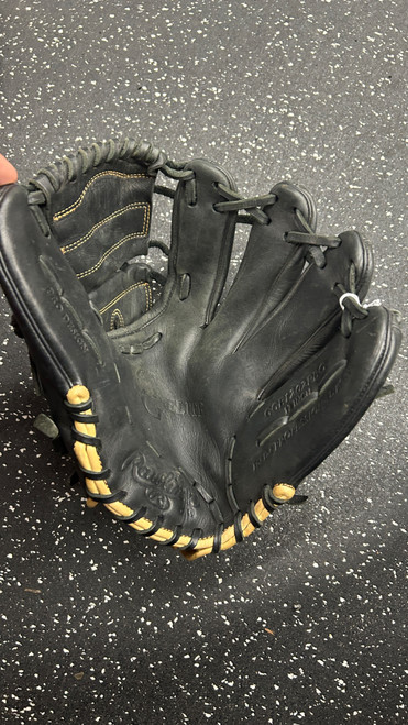 Vist Large View of Product Image Which is Used Rawlings GG ELITE GGE1202PBC BB/SB Glove RH Throw Black 12"