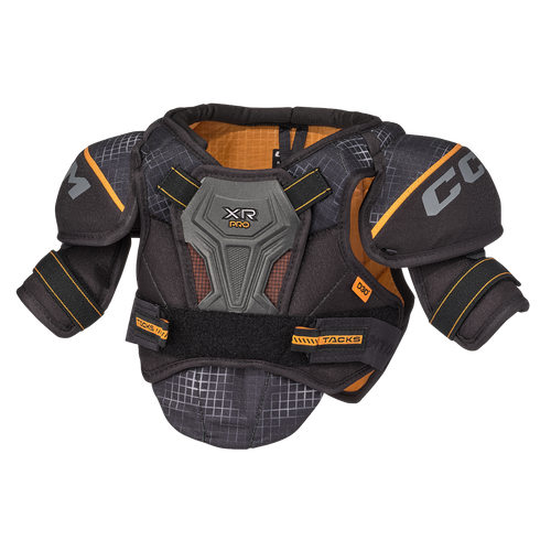 Vist Large View of Product Image Which is For young players who attack every shift with confidence, the CCM TACKS XR PRO youth shoulder pads deliver elite-level protection without holding back movement.