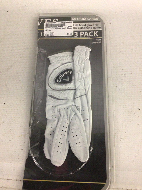 Vist Large View of Product Image Which is Used Callaway Womens Golf Glove White M/L