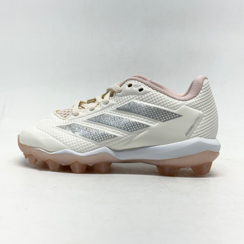 Vist Large View of Product Image Which is Used Adidas ADIZERO INSTINCT 2 GIRLS BB/SB Cleats White And Pink Youth 12.0