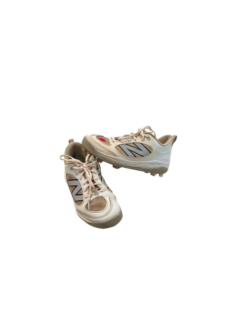 Vist Large View of Product Image Which is Used New Balance BB CLEAT BB/SB Cleats White Youth 06.0