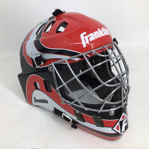 Vist Large View of Product Image Which is Used Franklin GFM1000 SX PRO ADULT GOALIE HELMET St Hcky Goalie Helmet Adt Red One Size