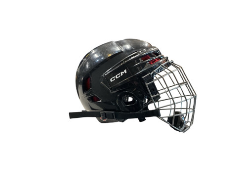 Vist Large View of Product Image Which is Used CCM TACKS 70 JR BLK Helmet Cage Combo Black S/M