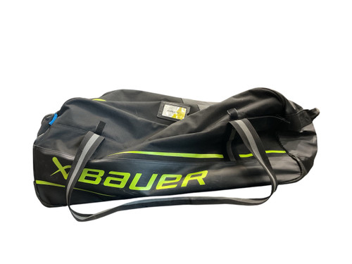 Vist Large View of Product Image Which is Used Bauer Sr Hockey Wheeled Black And Neon Green