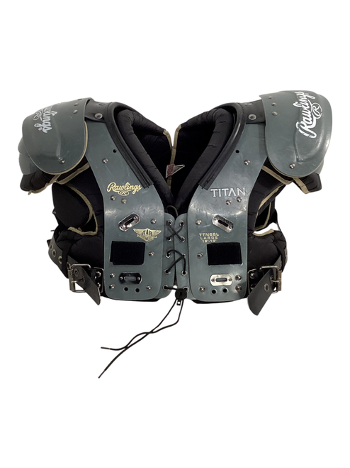 Vist Large View of Product Image Which is Used Rawlings TITAN FB Shoulder Pads Grey LG