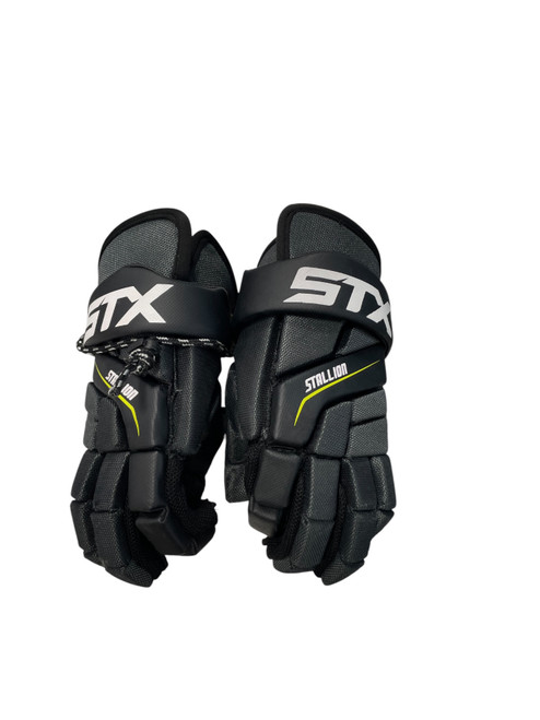 Vist Large View of Product Image Which is Used STX STALLION 200 Lacrosse Gloves Mens Black SM