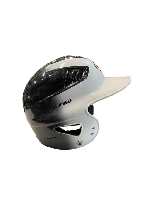 Vist Large View of Product Image Which is Used Rawlings RCFH 6 1/2- 7 1/2 Batting Helmet No Mask Black And White S/M