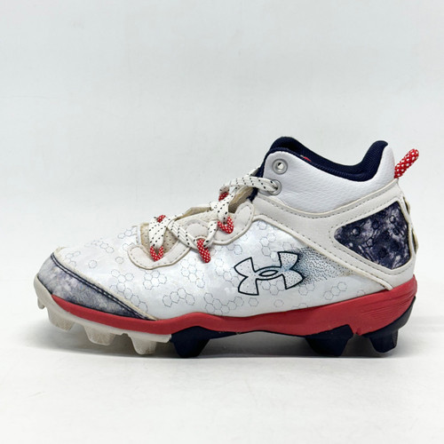 Vist Large View of Product Image Which is Used Under Armour HARPER 10 USA BB/SB Cleats White/Red/Navy Junior 01