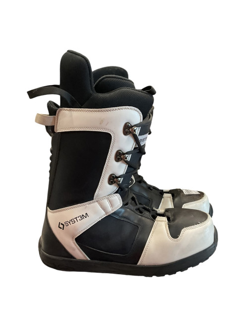 Vist Large View of Product Image Which is Used SYST3M SNOWBOARD BOOTS SZ 10 Mens Snowboard Boots Black And White Senior 10