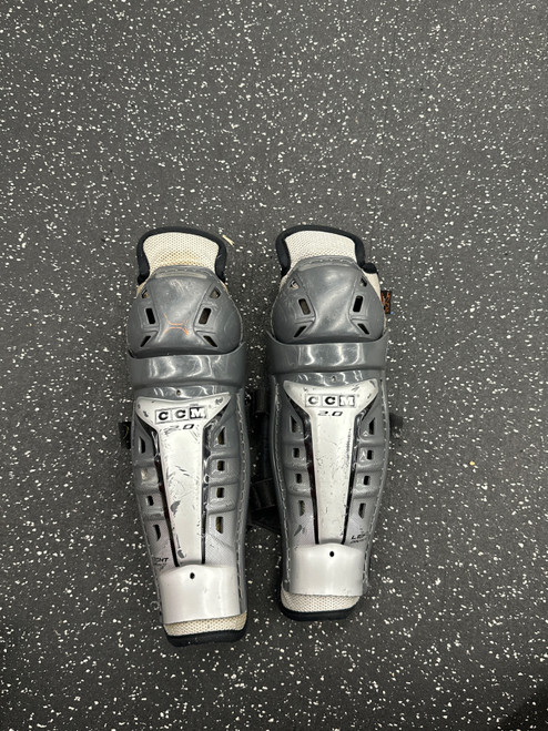 Vist Large View of Product Image Which is Used CCM 2.0 Junior Shin Guards Grey 11"