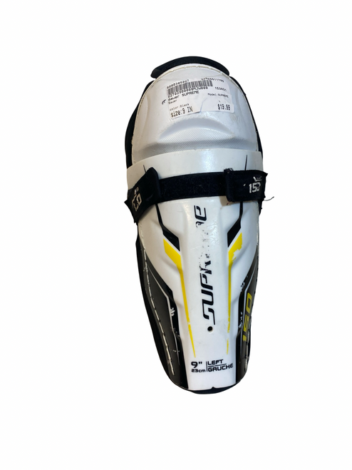 Vist Large View of Product Image Which is Used Bauer SUPREME Intermediate Shin Guards Black 9"