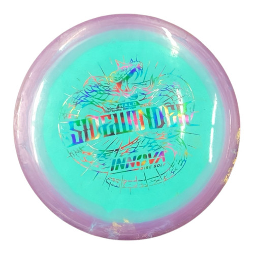 Vist Large View of Product Image Which is Used Innova HALO SIDEWINDER Disc Golf Driver Royal Blue