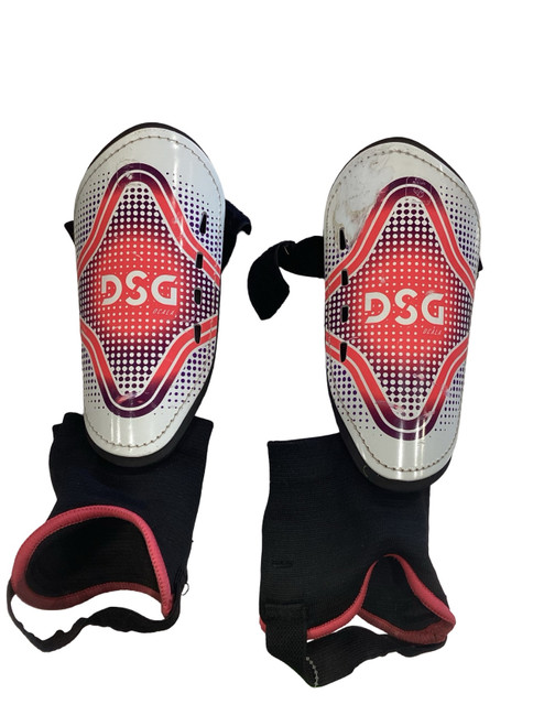 Vist Large View of Product Image Which is Used Dsg Soccer Shin Guards Youth White SM
