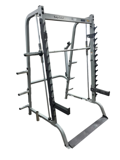 Vist Large View of Product Image Which is Used Body Solid SMITH MACHINE Smith Cage Bench Grey